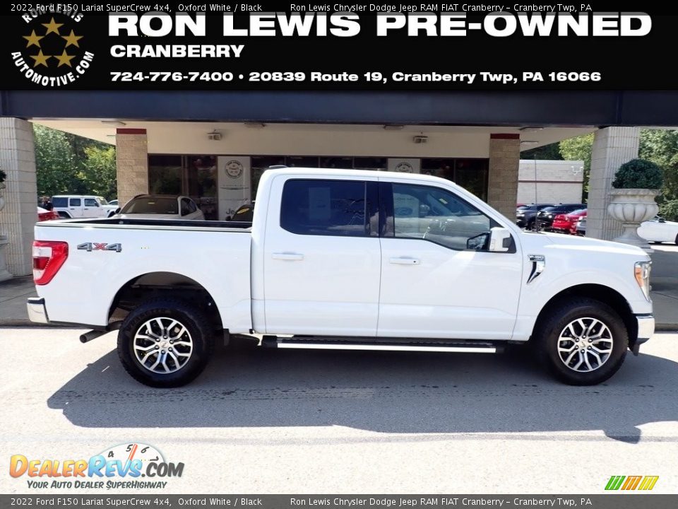 2022 Ford F150 Lariat SuperCrew 4x4 Oxford White / Black Photo #1