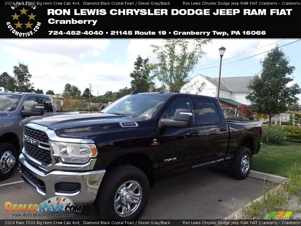 2024 Ram 3500 Big Horn Crew Cab 4x4 Diamond Black Crystal Pearl / Diesel Gray/Black Photo #1