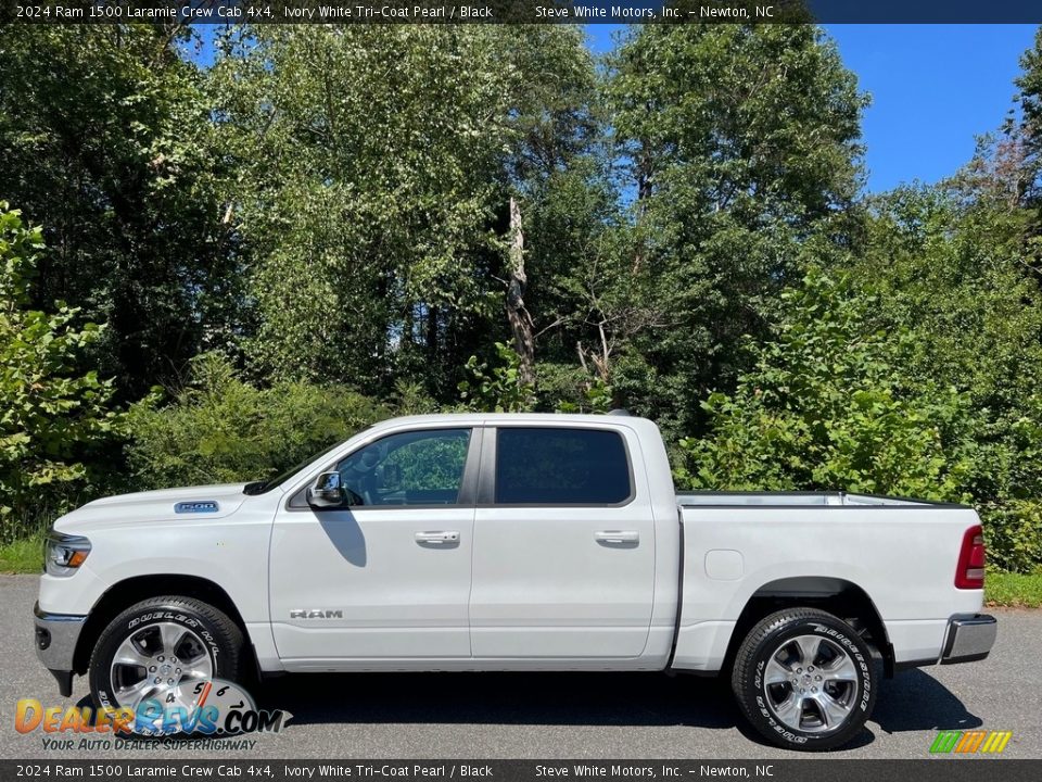 Ivory White Tri-Coat Pearl 2024 Ram 1500 Laramie Crew Cab 4x4 Photo #1