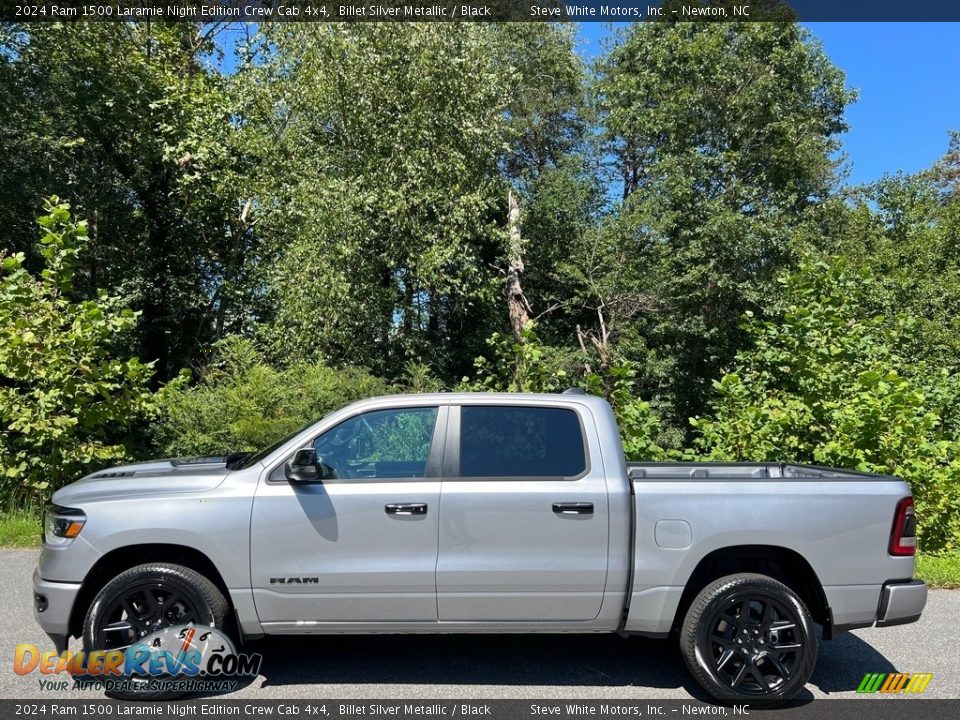 Billet Silver Metallic 2024 Ram 1500 Laramie Night Edition Crew Cab 4x4 Photo #1