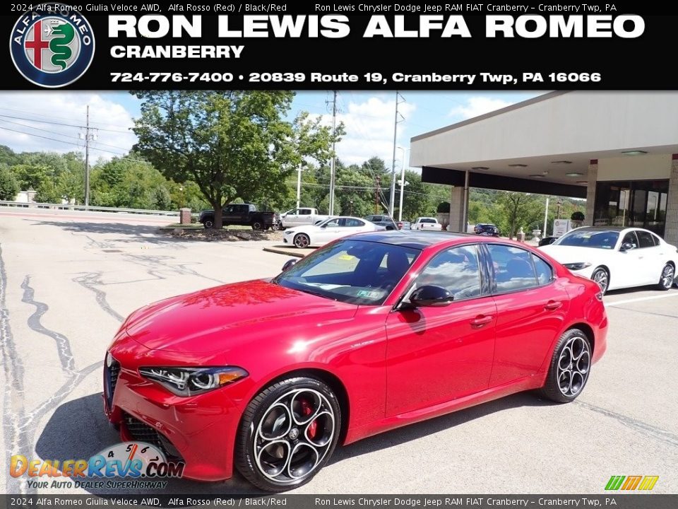 2024 Alfa Romeo Giulia Veloce AWD Alfa Rosso (Red) / Black/Red Photo #1