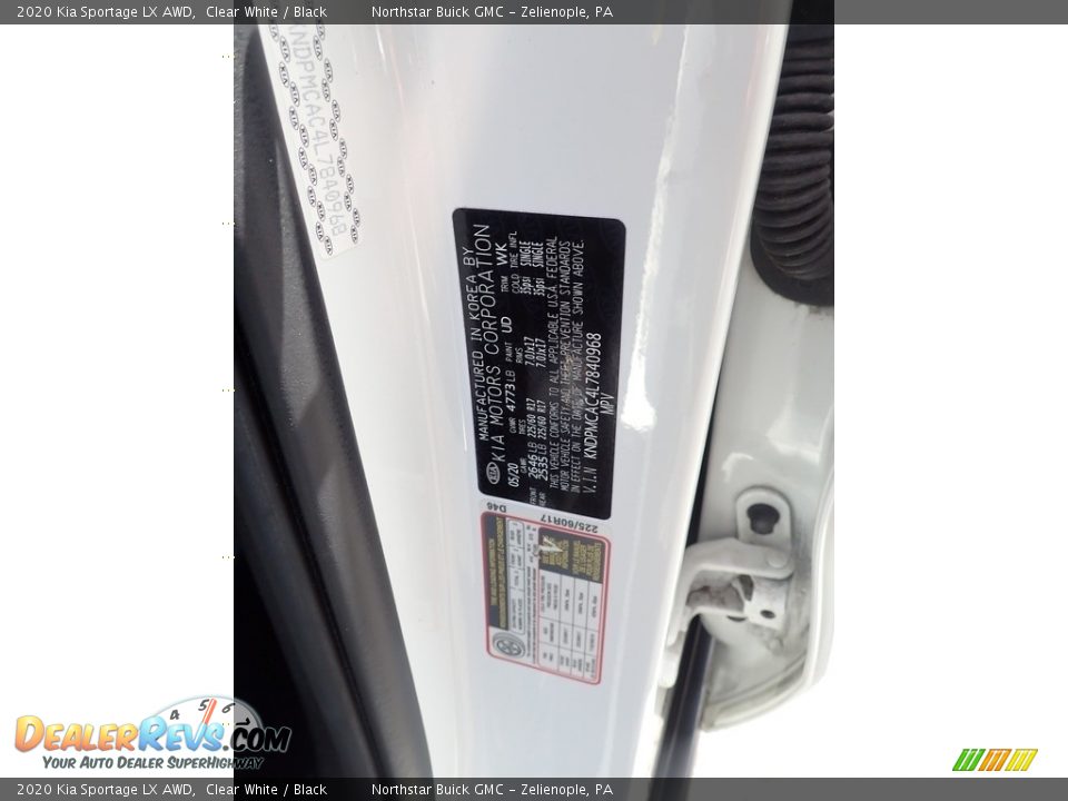 2020 Kia Sportage LX AWD Clear White / Black Photo #30