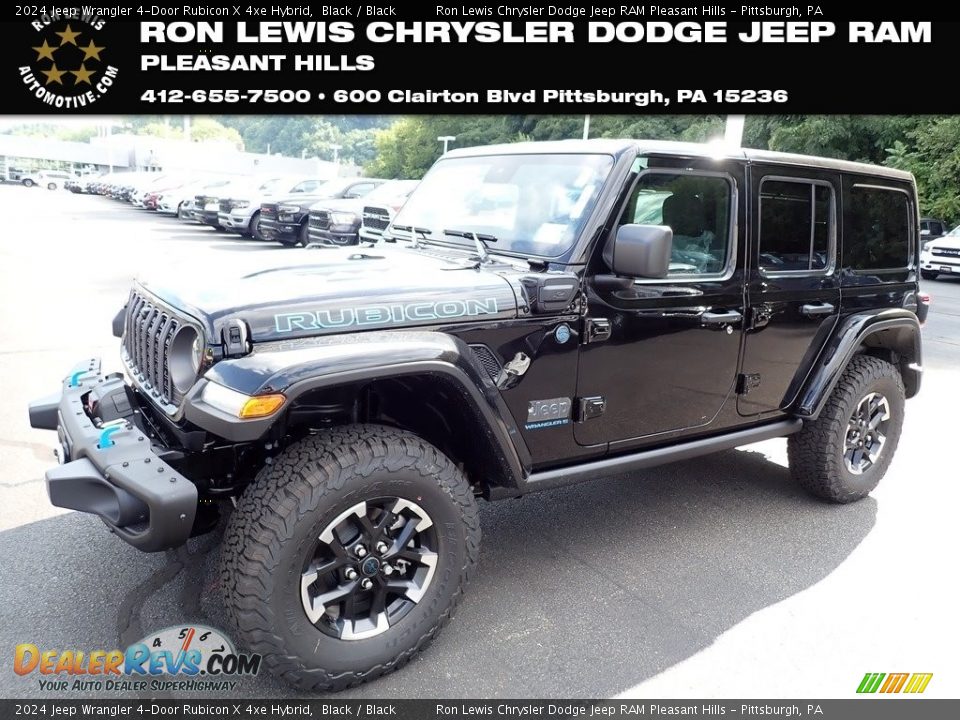 2024 Jeep Wrangler 4-Door Rubicon X 4xe Hybrid Black / Black Photo #1