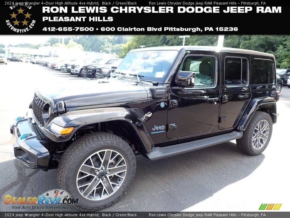 2024 Jeep Wrangler 4-Door High Altitude 4xe Hybrid Black / Green/Black Photo #1