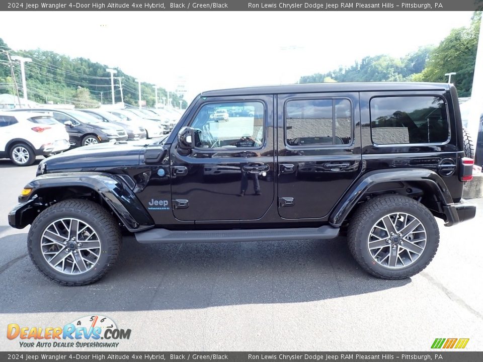 Black 2024 Jeep Wrangler 4-Door High Altitude 4xe Hybrid Photo #2