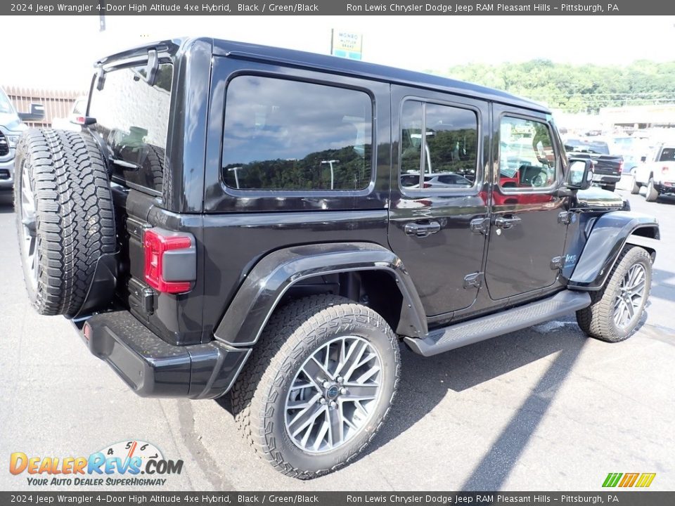 2024 Jeep Wrangler 4-Door High Altitude 4xe Hybrid Black / Green/Black Photo #6