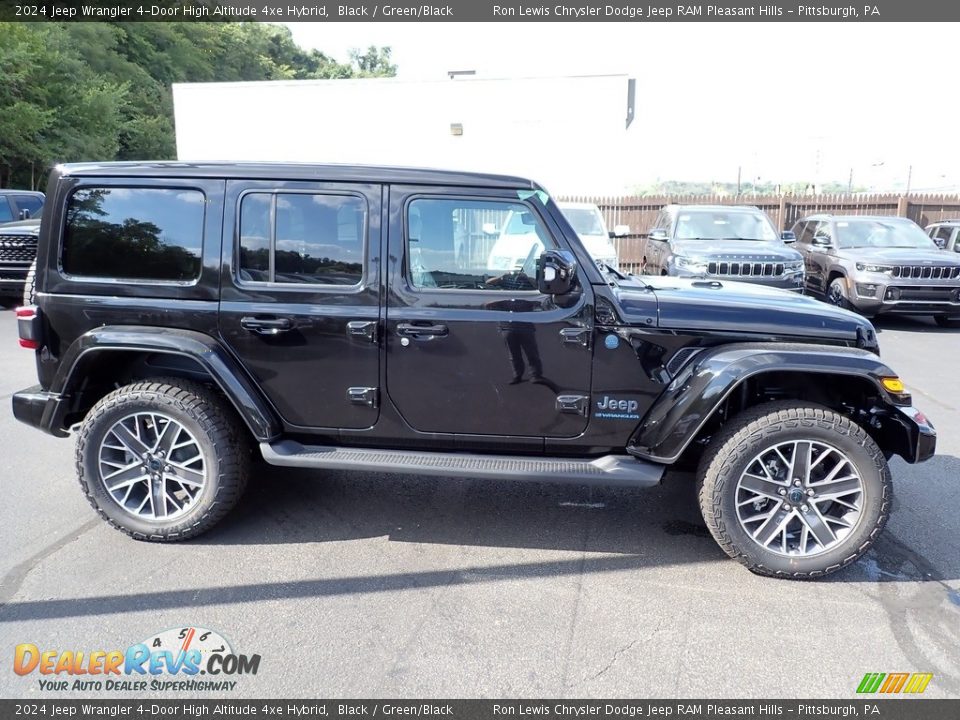 2024 Jeep Wrangler 4-Door High Altitude 4xe Hybrid Black / Green/Black Photo #7