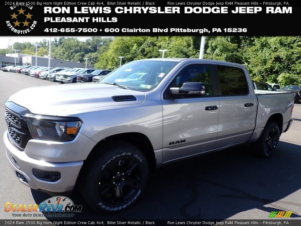 2024 Ram 1500 Big Horn Night Edition Crew Cab 4x4 Billet Silver Metallic / Black Photo #1