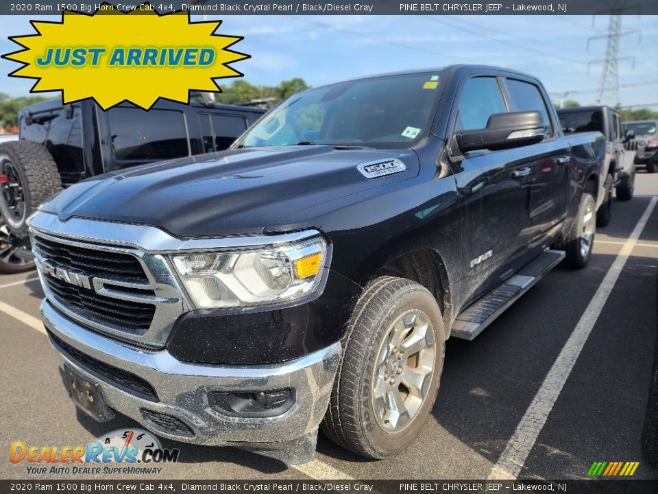 2020 Ram 1500 Big Horn Crew Cab 4x4 Diamond Black Crystal Pearl / Black/Diesel Gray Photo #1