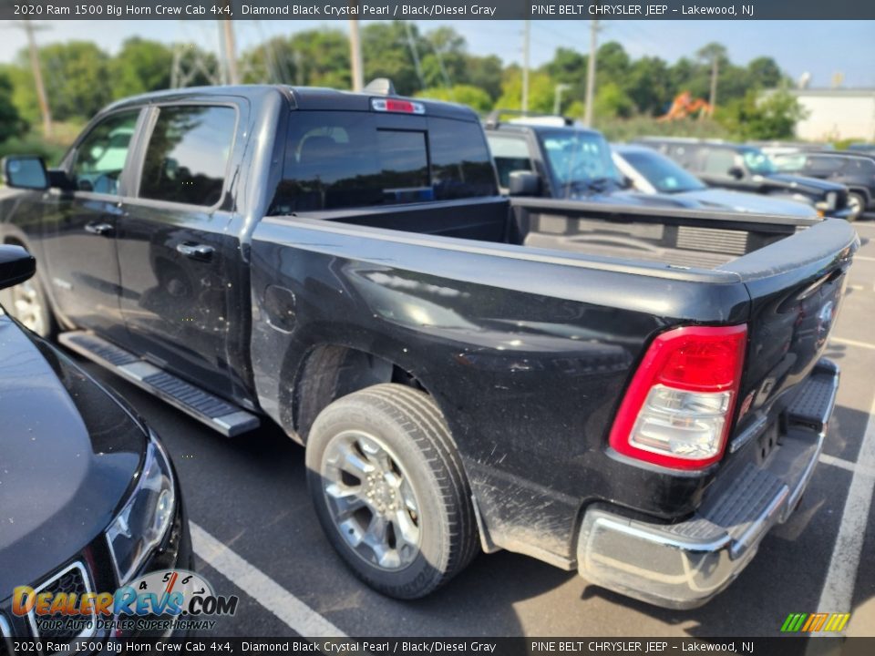 2020 Ram 1500 Big Horn Crew Cab 4x4 Diamond Black Crystal Pearl / Black/Diesel Gray Photo #4