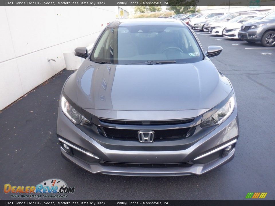 2021 Honda Civic EX-L Sedan Modern Steel Metallic / Black Photo #4