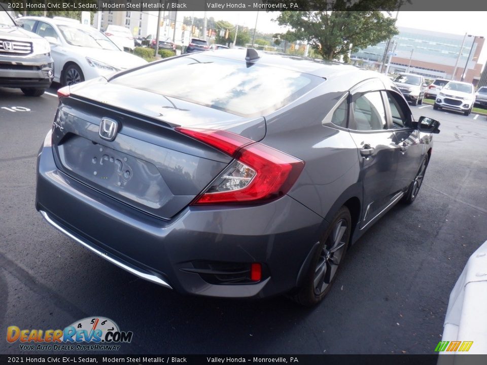 2021 Honda Civic EX-L Sedan Modern Steel Metallic / Black Photo #6