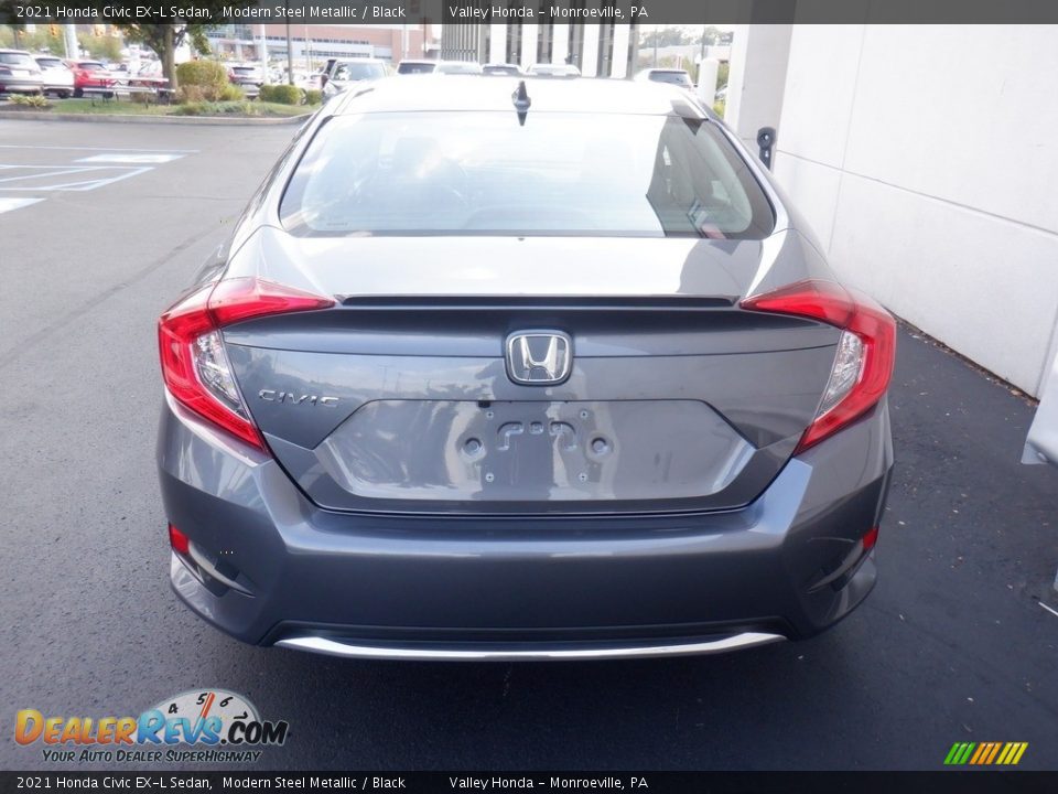 2021 Honda Civic EX-L Sedan Modern Steel Metallic / Black Photo #7