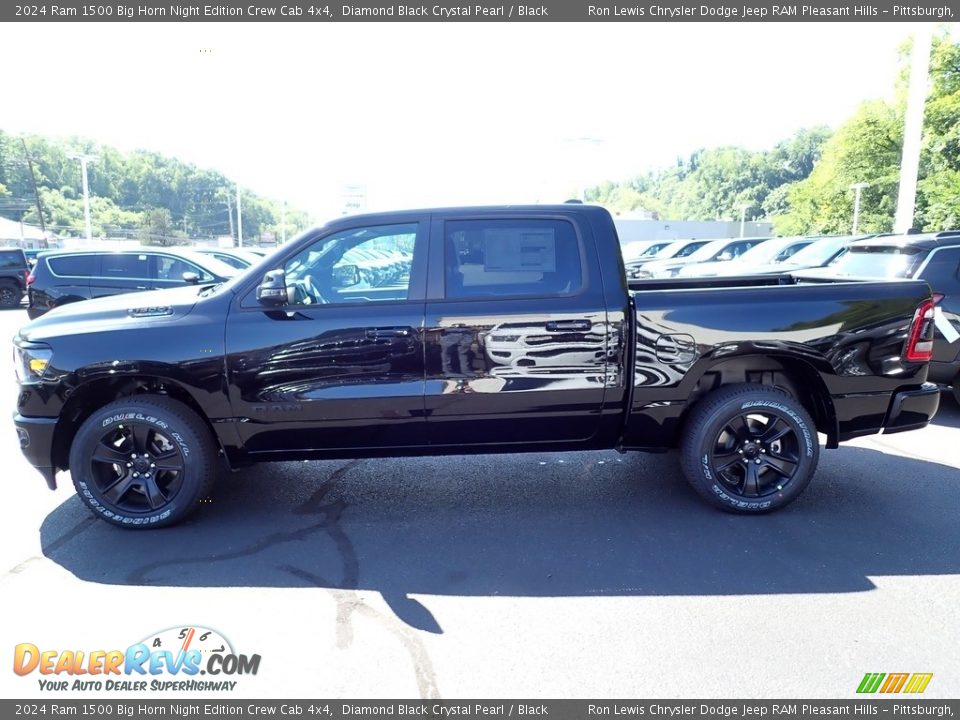 2024 Ram 1500 Big Horn Night Edition Crew Cab 4x4 Diamond Black Crystal Pearl / Black Photo #2