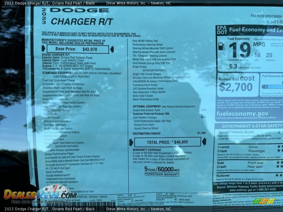 2023 Dodge Charger R/T Window Sticker Photo #27