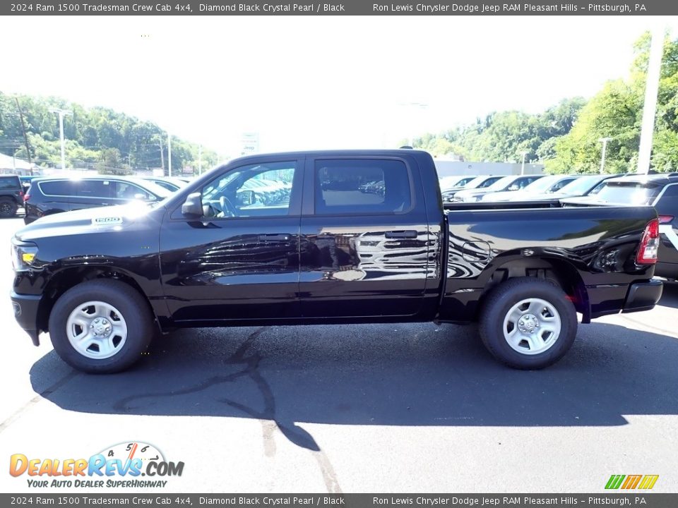 2024 Ram 1500 Tradesman Crew Cab 4x4 Diamond Black Crystal Pearl / Black Photo #2