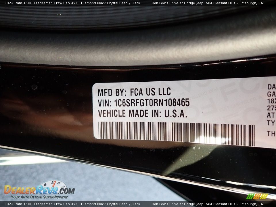 2024 Ram 1500 Tradesman Crew Cab 4x4 Diamond Black Crystal Pearl / Black Photo #16