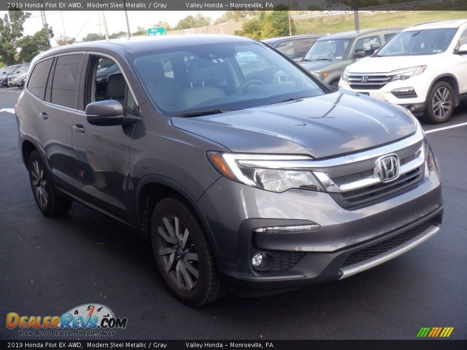 2019 Honda Pilot EX AWD Modern Steel Metallic / Gray Photo #4