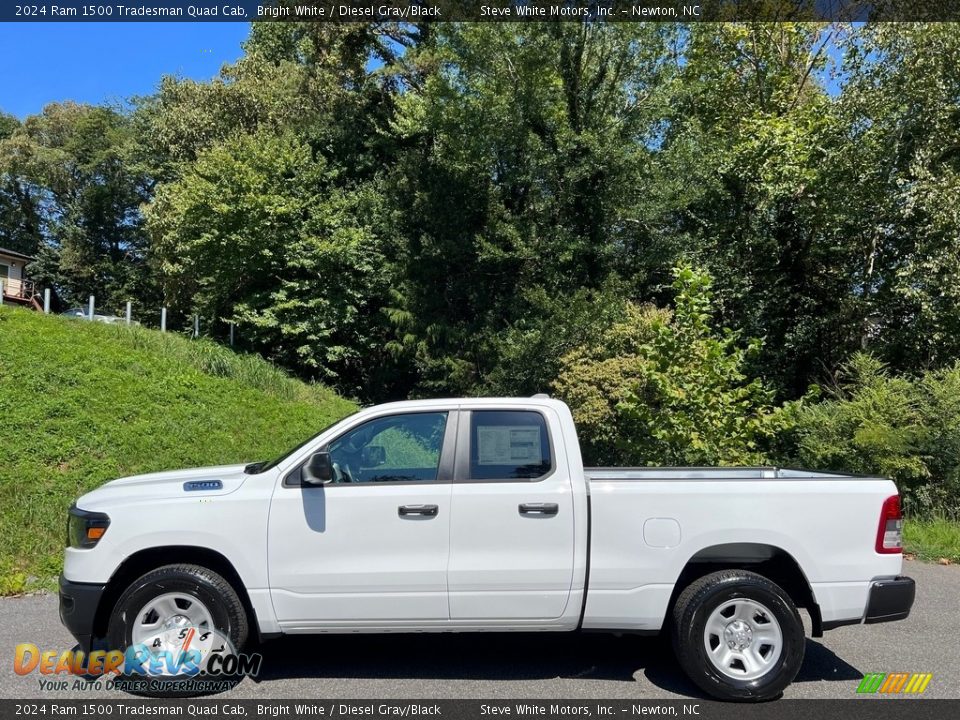 Bright White 2024 Ram 1500 Tradesman Quad Cab Photo #1