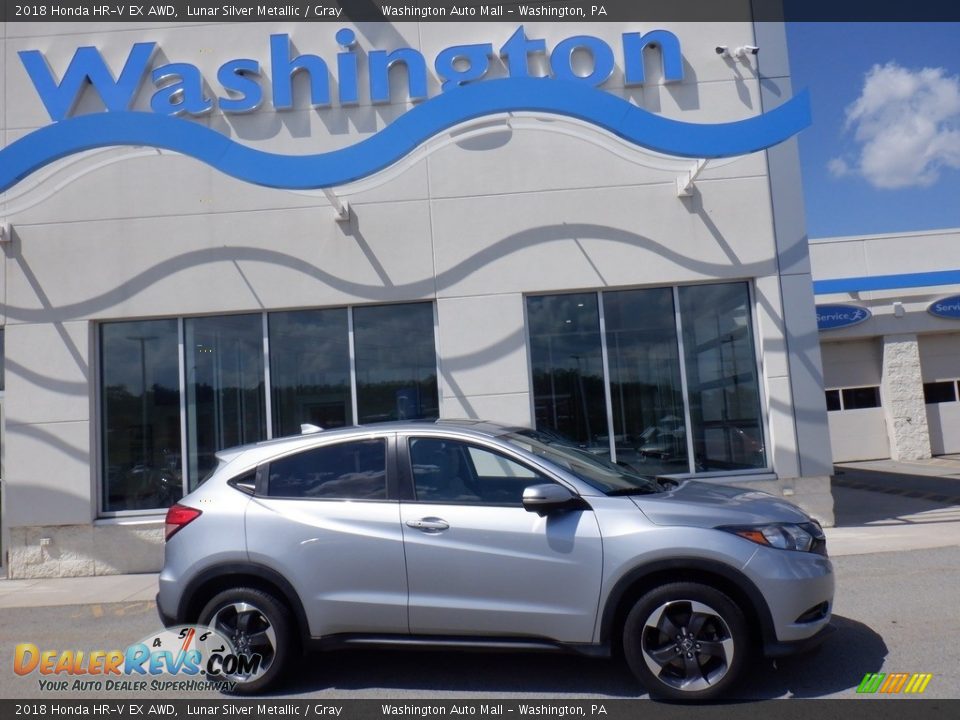 2018 Honda HR-V EX AWD Lunar Silver Metallic / Gray Photo #2