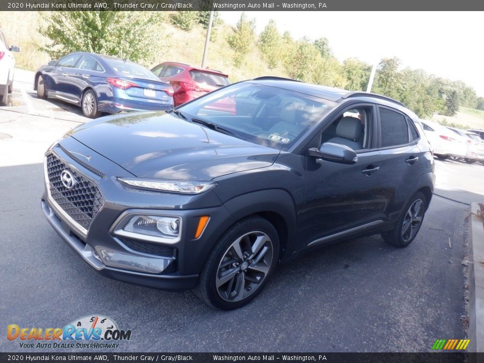 2020 Hyundai Kona Ultimate AWD Thunder Gray / Gray/Black Photo #3