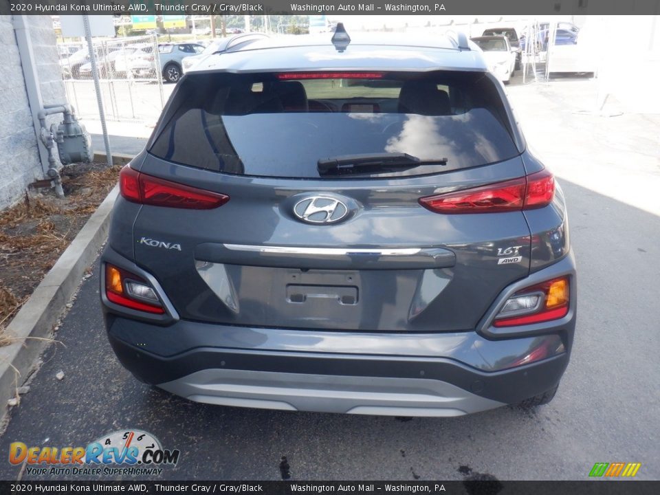 2020 Hyundai Kona Ultimate AWD Thunder Gray / Gray/Black Photo #5