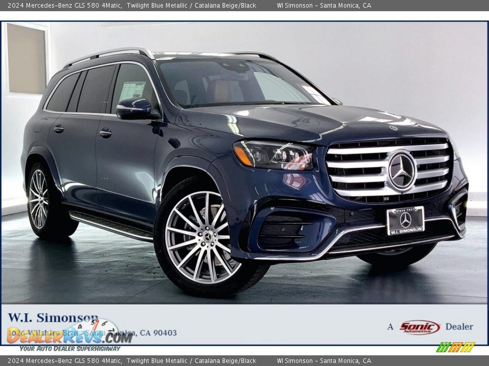 2024 Mercedes-Benz GLS 580 4Matic Twilight Blue Metallic / Catalana Beige/Black Photo #1