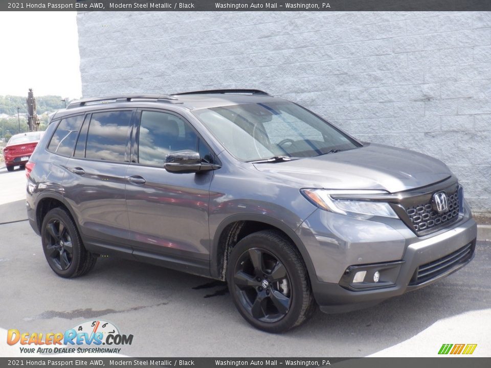 2021 Honda Passport Elite AWD Modern Steel Metallic / Black Photo #1