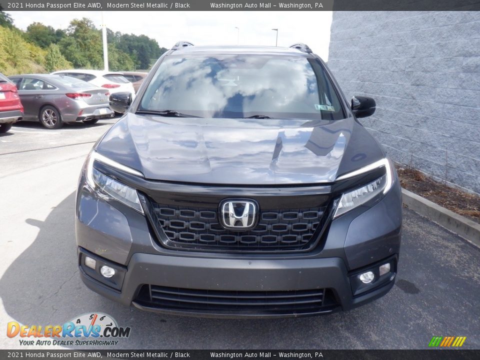 2021 Honda Passport Elite AWD Modern Steel Metallic / Black Photo #2