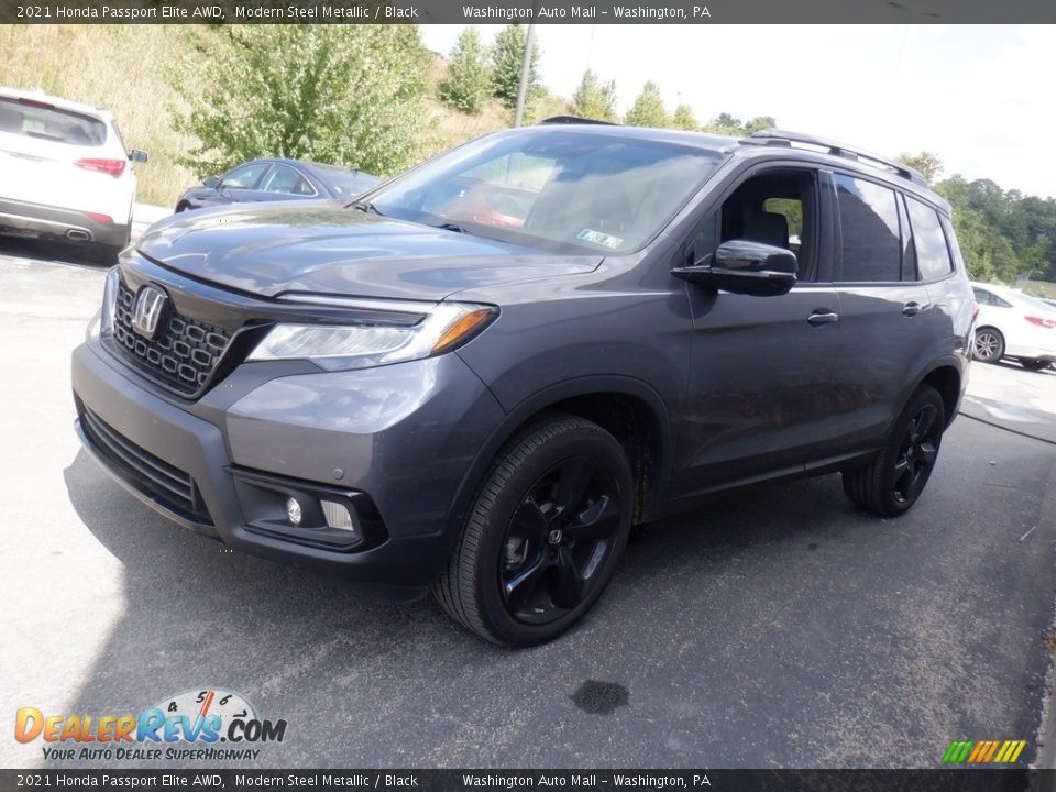 2021 Honda Passport Elite AWD Modern Steel Metallic / Black Photo #3