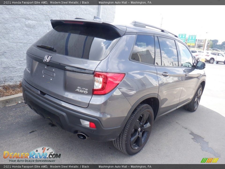 2021 Honda Passport Elite AWD Modern Steel Metallic / Black Photo #7