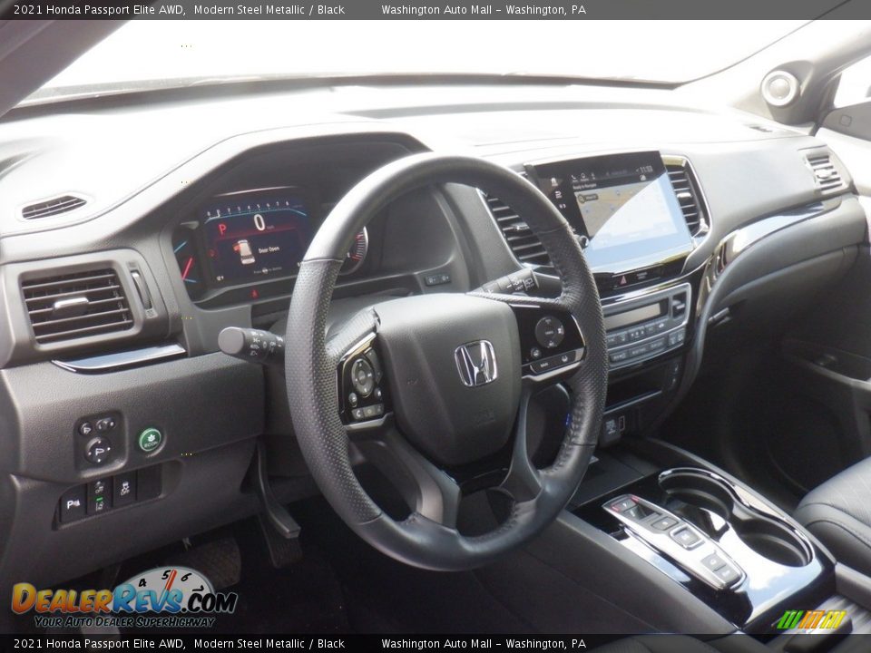 2021 Honda Passport Elite AWD Modern Steel Metallic / Black Photo #10