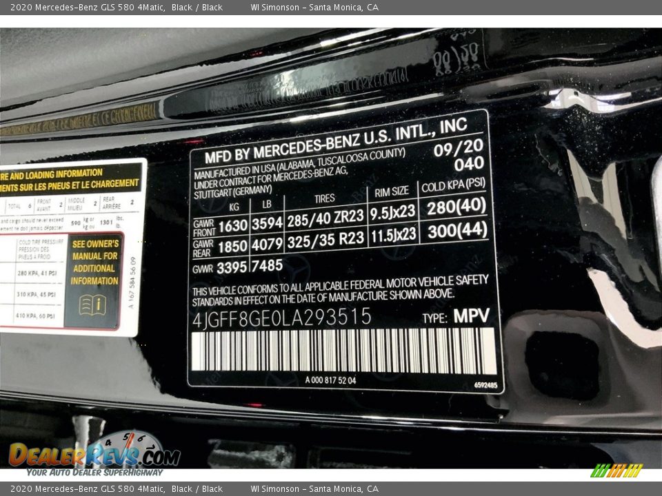 2020 Mercedes-Benz GLS 580 4Matic Black / Black Photo #33