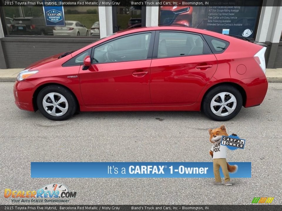 2015 Toyota Prius Five Hybrid Barcelona Red Metallic / Misty Gray Photo #1