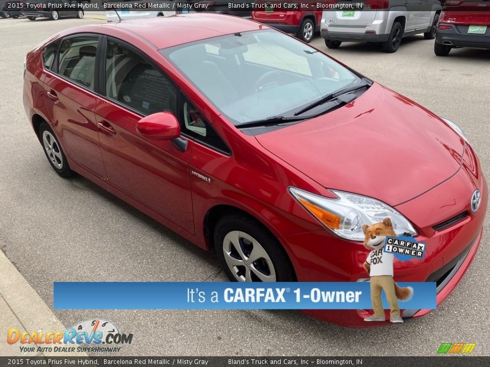 2015 Toyota Prius Five Hybrid Barcelona Red Metallic / Misty Gray Photo #5