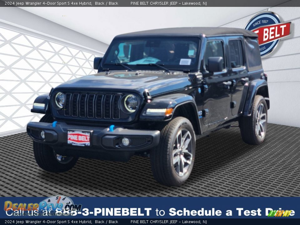 2024 Jeep Wrangler 4-Door Sport S 4xe Hybrid Black / Black Photo #1