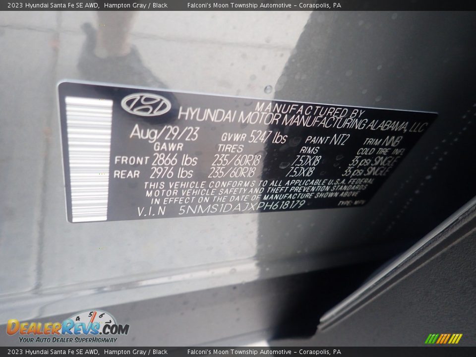 2023 Hyundai Santa Fe SE AWD Hampton Gray / Black Photo #18