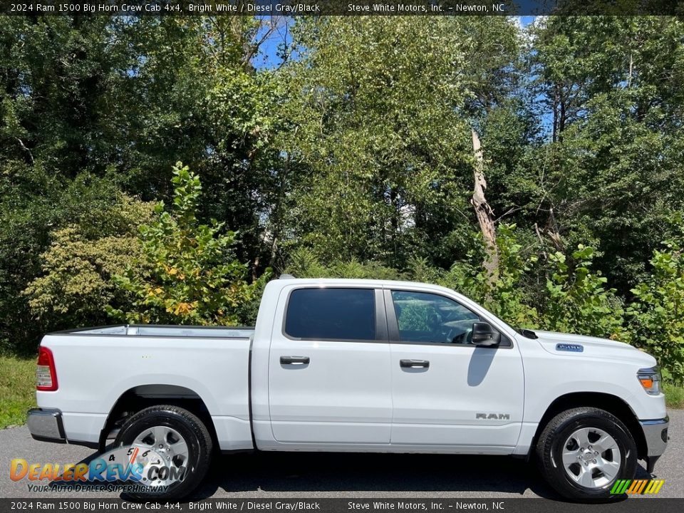 Bright White 2024 Ram 1500 Big Horn Crew Cab 4x4 Photo #5