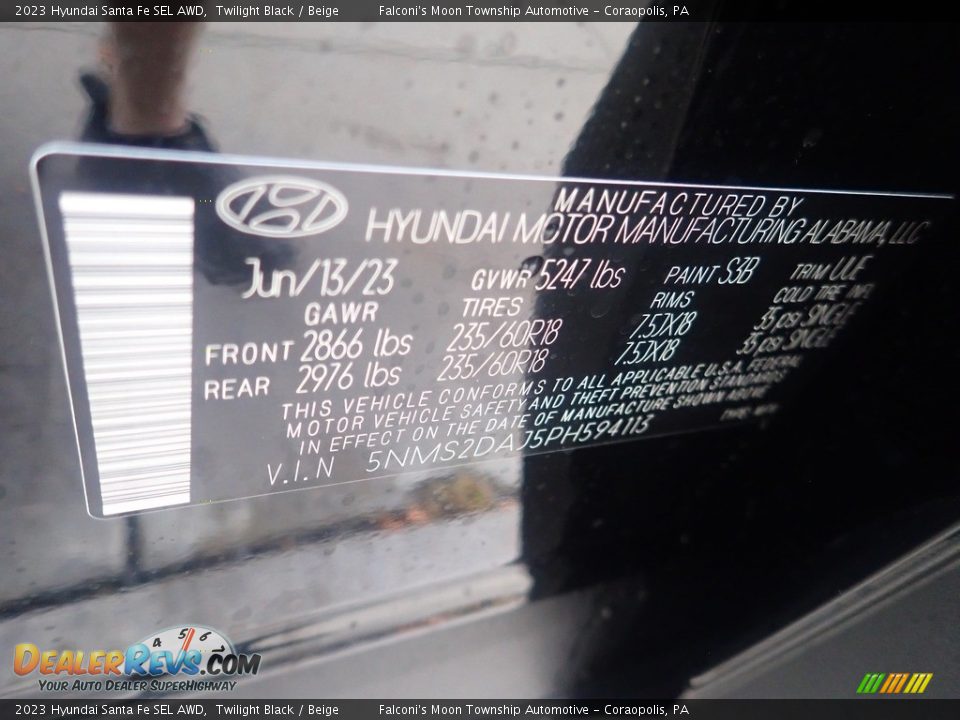 2023 Hyundai Santa Fe SEL AWD Twilight Black / Beige Photo #18