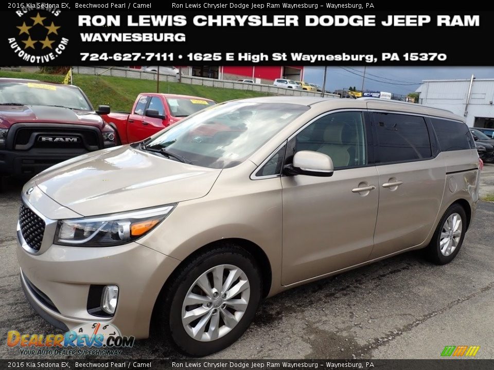 2016 Kia Sedona EX Beechwood Pearl / Camel Photo #1