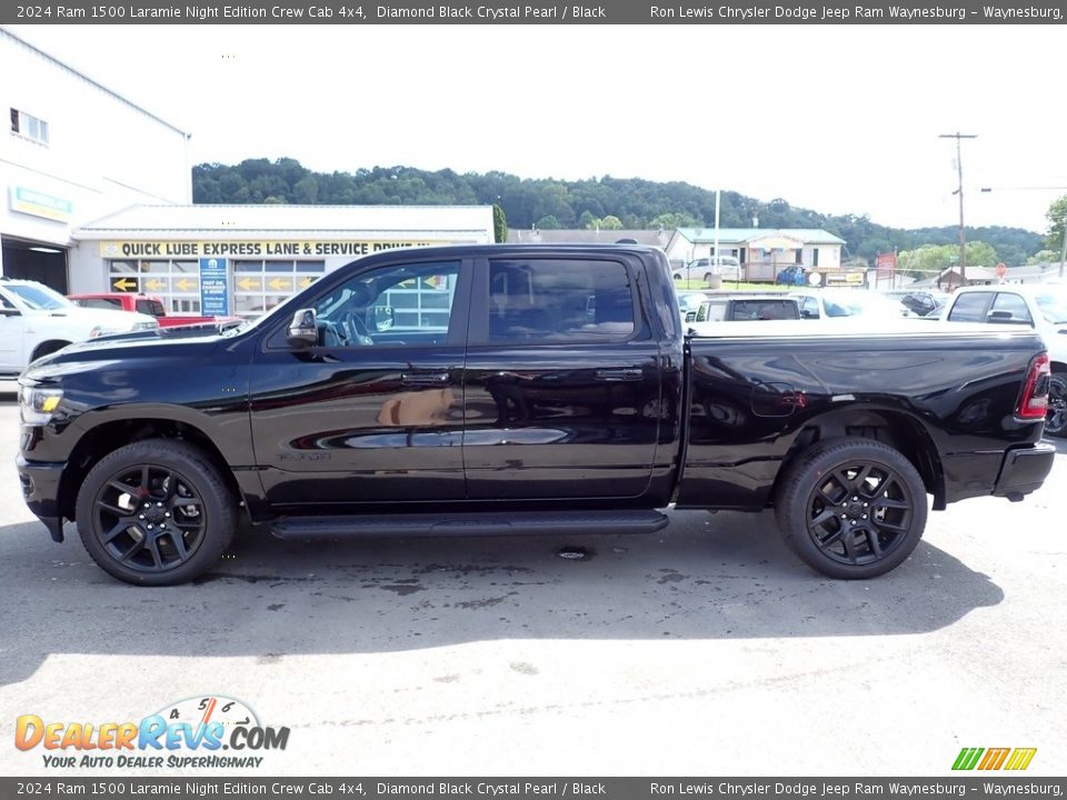 2024 Ram 1500 Laramie Night Edition Crew Cab 4x4 Diamond Black Crystal Pearl / Black Photo #2