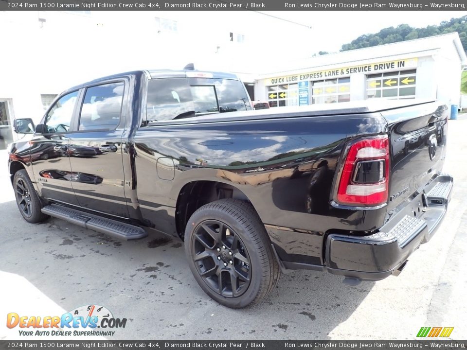 2024 Ram 1500 Laramie Night Edition Crew Cab 4x4 Diamond Black Crystal Pearl / Black Photo #3