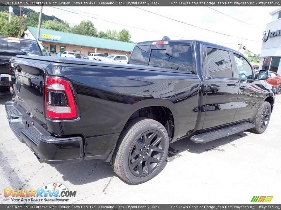 2024 Ram 1500 Laramie Night Edition Crew Cab 4x4 Diamond Black Crystal Pearl / Black Photo #6