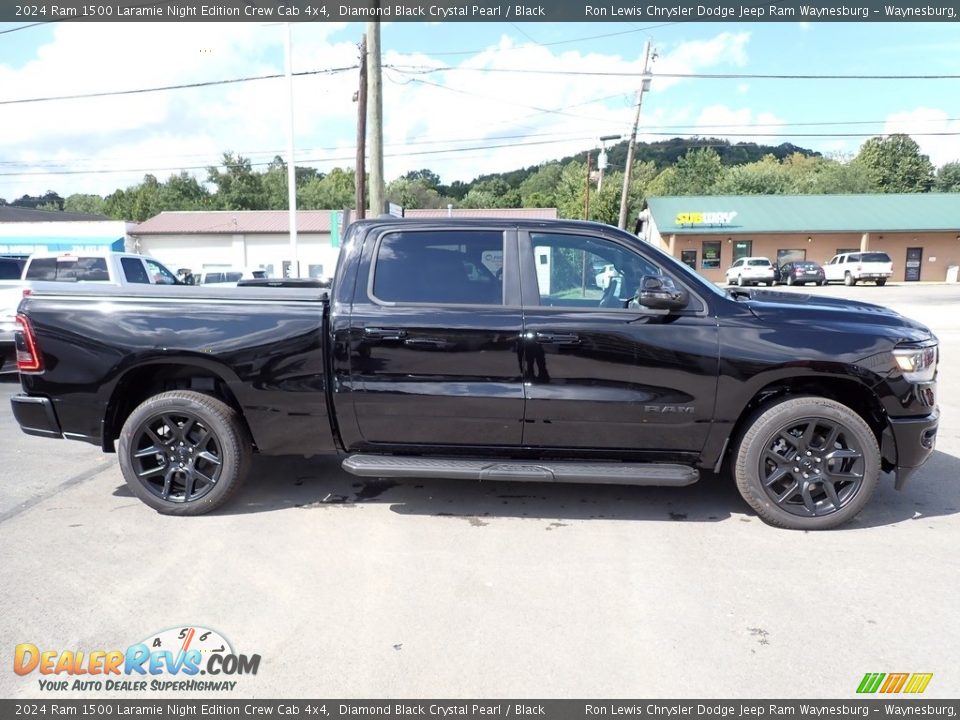 2024 Ram 1500 Laramie Night Edition Crew Cab 4x4 Diamond Black Crystal Pearl / Black Photo #7