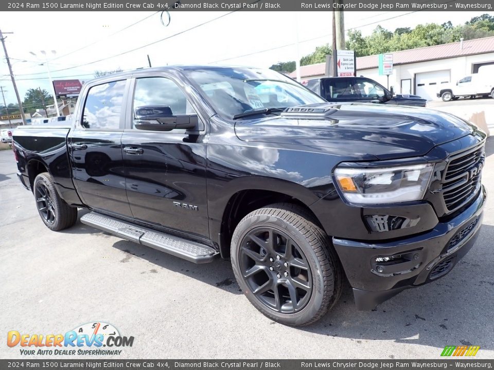 2024 Ram 1500 Laramie Night Edition Crew Cab 4x4 Diamond Black Crystal Pearl / Black Photo #8