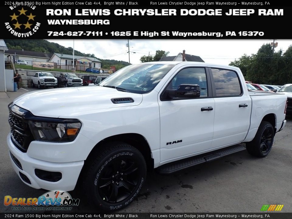 2024 Ram 1500 Big Horn Night Edition Crew Cab 4x4 Bright White / Black Photo #1