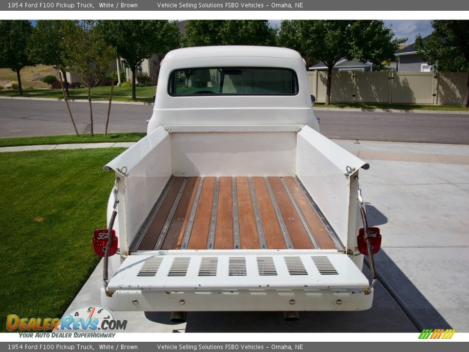 1954 Ford F100 Pickup Truck White / Brown Photo #10