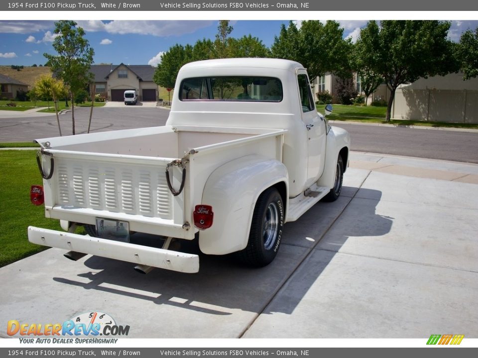 1954 Ford F100 Pickup Truck White / Brown Photo #11