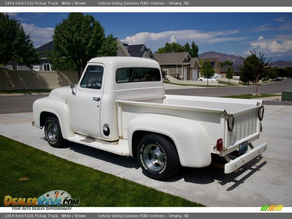 1954 Ford F100 Pickup Truck White / Brown Photo #12