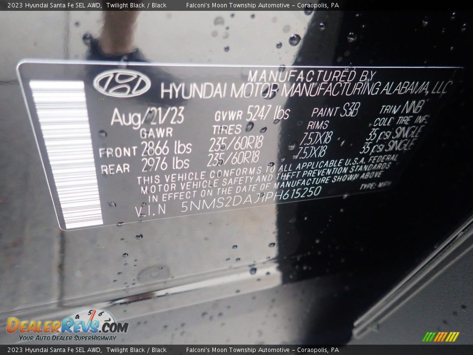 2023 Hyundai Santa Fe SEL AWD Twilight Black / Black Photo #18